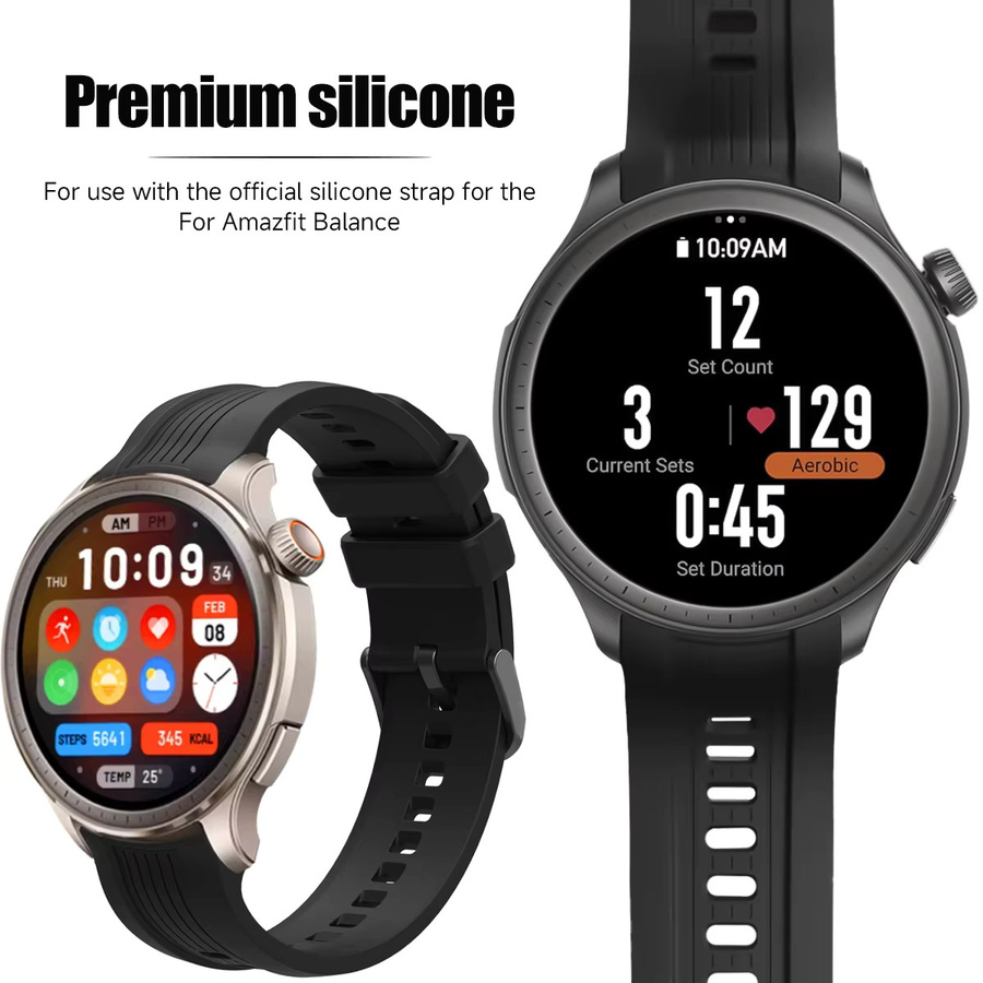 Huami Armband für Amazfit Balance, Silikon, Schwarz, Unisex - Bild 1