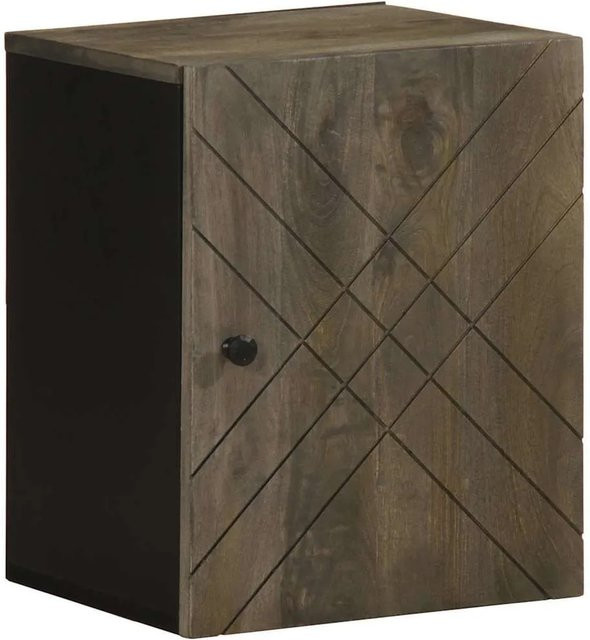 vidaXL Bad-Wandschrank aus Mango-Massivholz in Schwarz, B/T/H: 38 x 33 x 48 cm - Bild 1