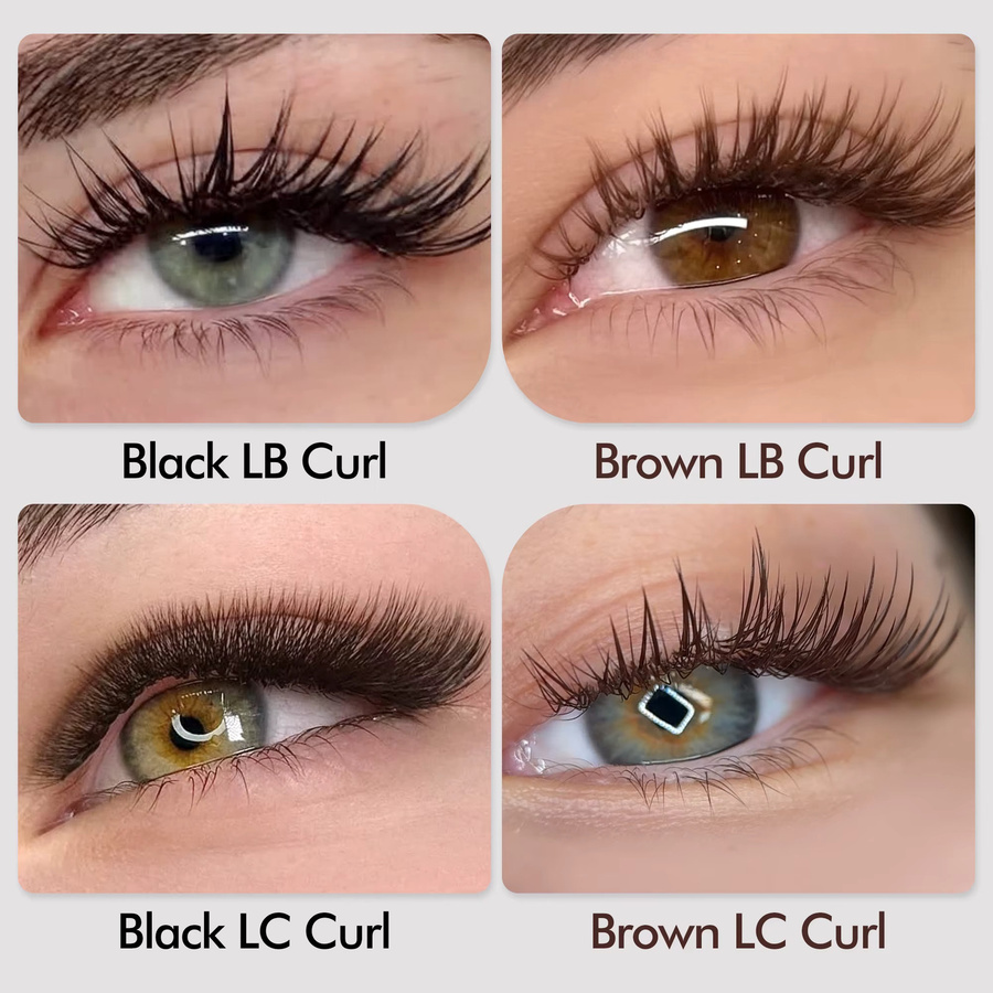 Abonnie LB LC Curl Künstliche Wimpern, Braun, Faux-Nerz, Einzelwimpern - Bild 3