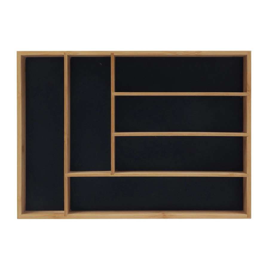 Besteckkasten aus Bambus von Relaxdays mit 6 Fächern in Braun, B/T/H: 35,5 x 25,5 x 5 cm - Bild 2