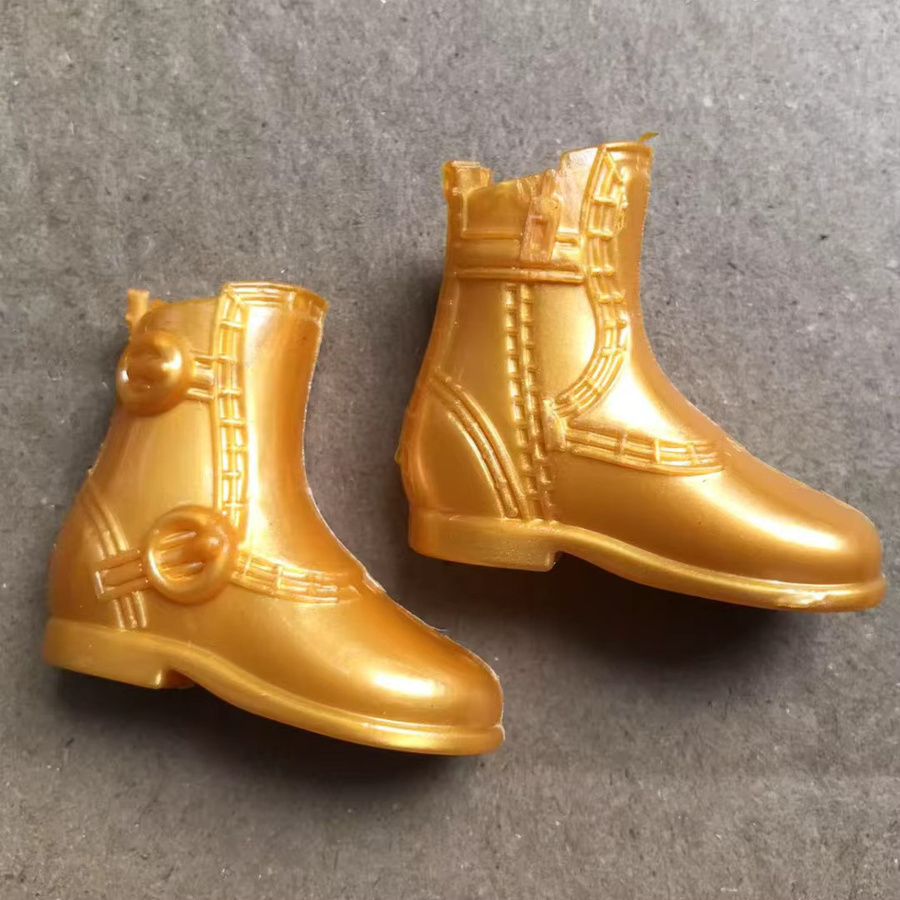 ROUND YUAN Puppenschuhe Stiefel, Puppenzubehör, Weiß Braun Schwarz Goldfarben, Kunststoff - Bild 4