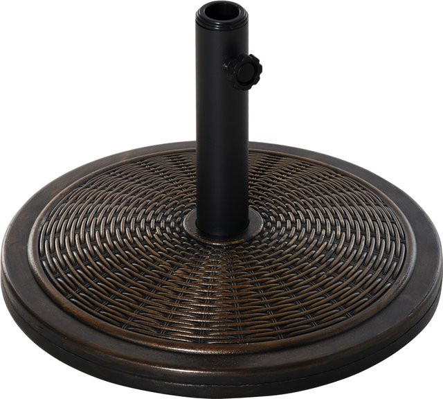Outsunny Sonnenschirmständer aus Zement in Rattanoptik, Bronze/Schwarz, 14 kg, für Rohrdurchmesser 35 mm, 38 mm oder 48 mm - Bild 1