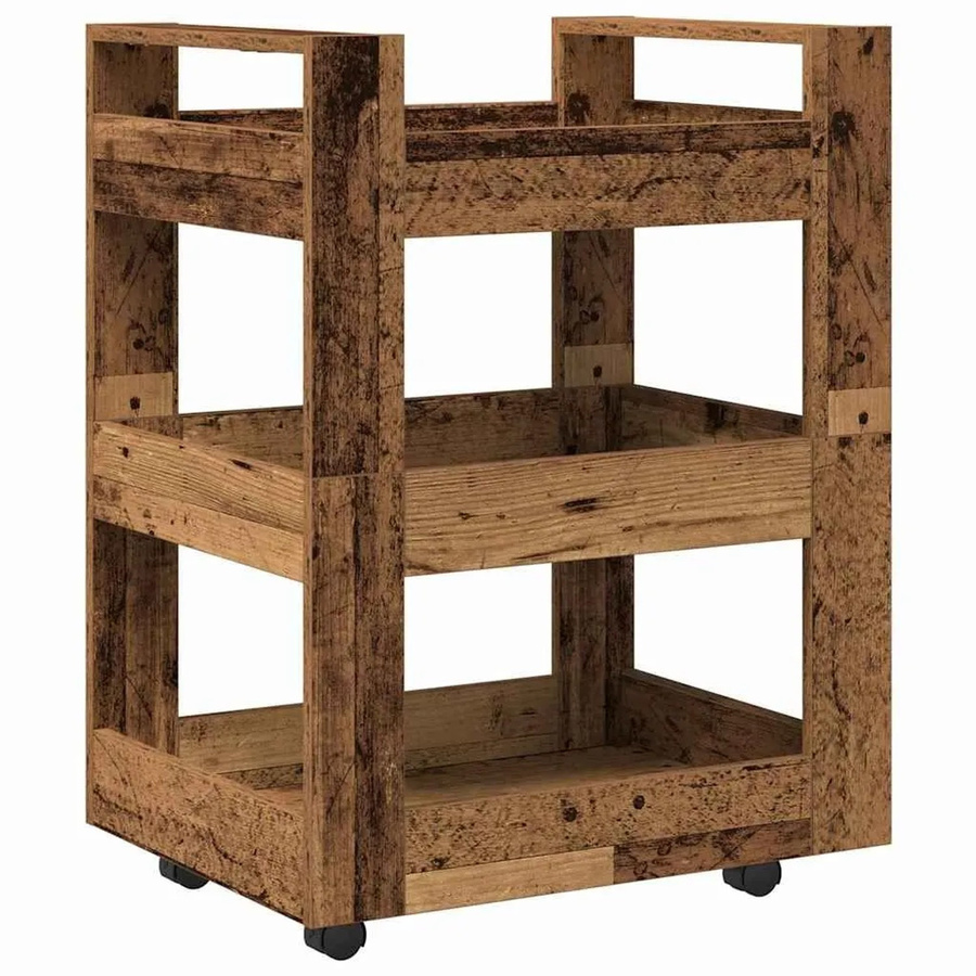 vidaXL Küchentrolley aus Holzwerkstoff in Eiche Optik, B/T/H: 60 x 45 x 80 cm - Bild 2
