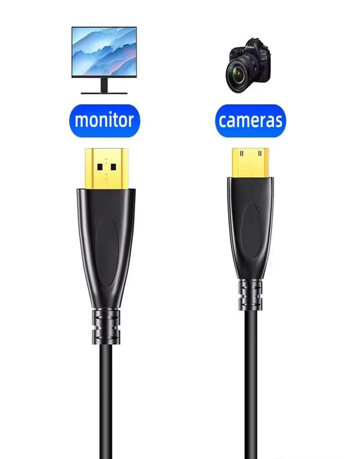 YECKTEGJ Mini-HDMI-zu-HDMI-Adapterkabel 1080p High Speed in Schwarz für PS4, PS5, Xbox, Kamera, Monitor, Projektor, Laptop und TV - Bild 4