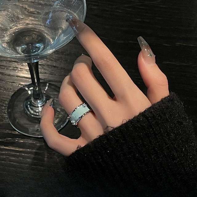 Lucky Star Jewelry Ring, Himmel Blau Epoxy, Silber, Messing, Damen - Bild 1