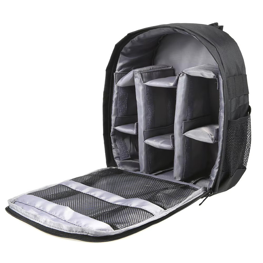 Multifunktionaler wasserabweisender Kamerarucksack für DSLR und Videokameras in Schwarz und Lila - Bild 4