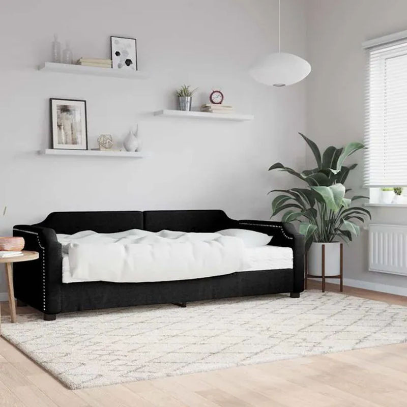 Vidaxl Schlafsofa in Schwarz aus Stoff mit Schlaffunktion im modernen Design, Breite: 80 cm, Länge: 200 cm - Bild 1