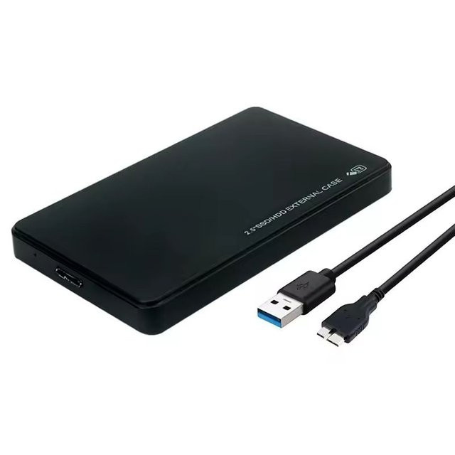 Yuefeichuan Externes USB 3.0 Festplattengehäuse für 2,5 Zoll SATA SSD und HDD, Schwarz - Bild 1