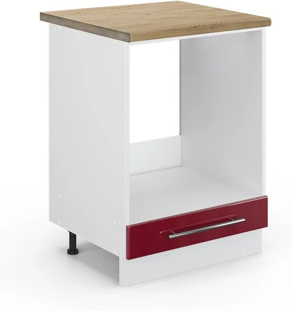 Vicco Herdbauschrank Fame-Line Bordeaux Hochglanz Weiß Eiche B/T/H: 60 x 60 x 82 cm - Bild 1