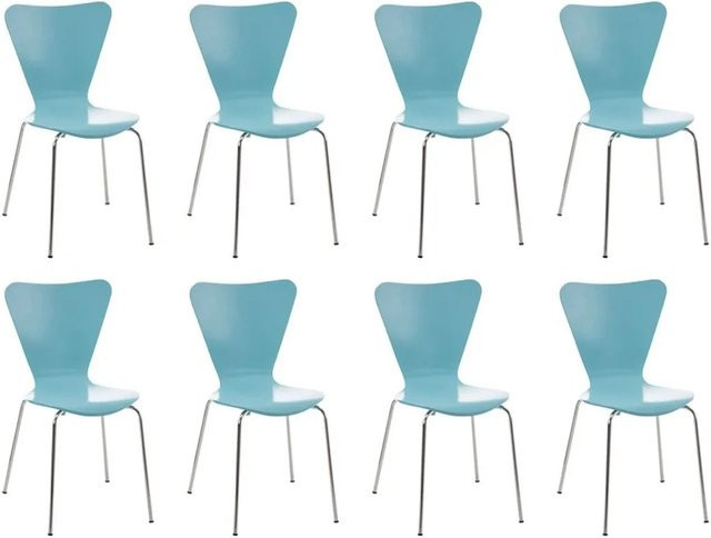 8er Set CLP Konferenzstühle Calisto in Hellblau, stapelbar und modern - Bild 1