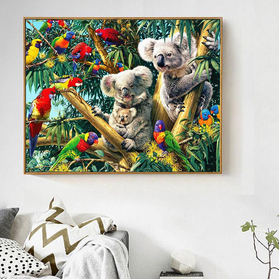 FIYO Diamond Painting Set Koala Motiv in Multicolor, Mosaik-Kunst-Set zur Wandmontage, B: 30 cm x H: 20 cm - Bild 4