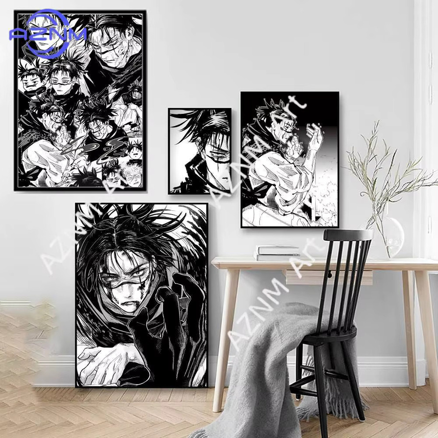KAYOU Choso Jujutsu Kaisen Anime-Poster in Retro-Optik, mehrfarbiges Wandbild aus Papier - Bild 3