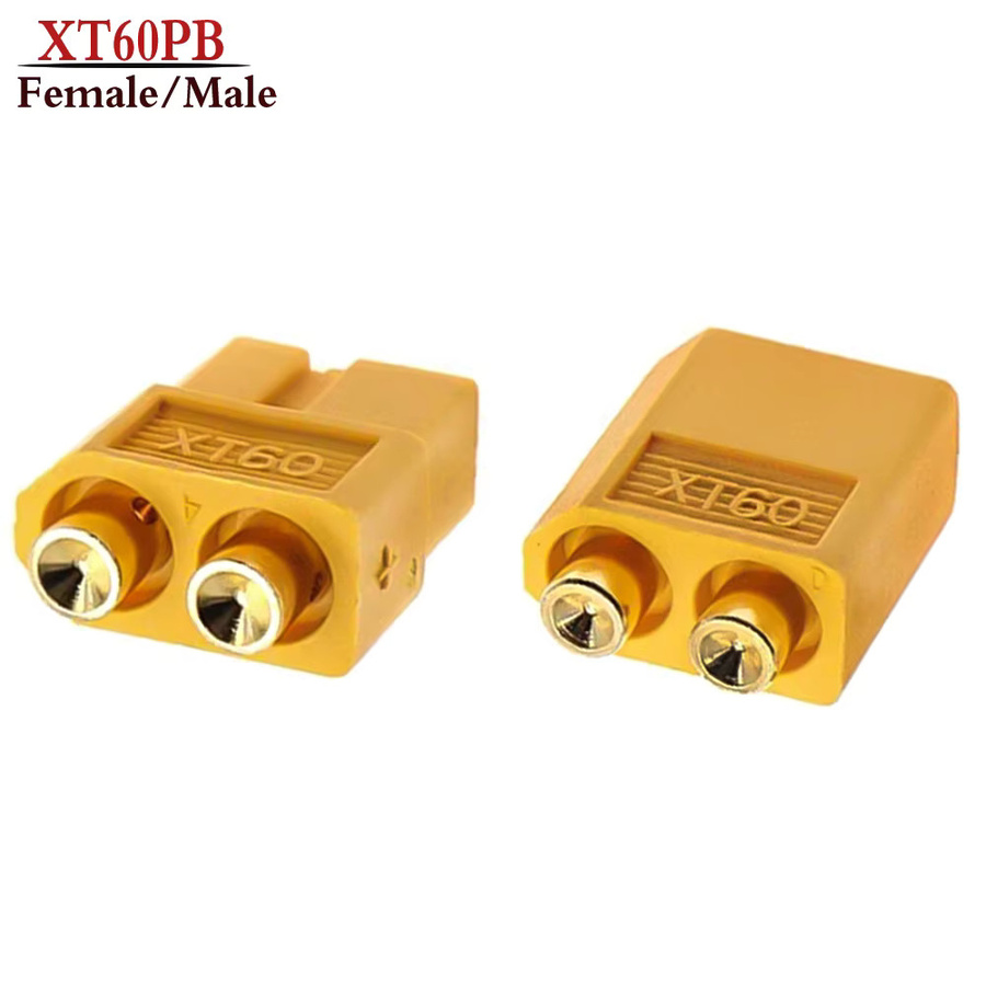 Amass XT60PB Stecker Set für Lithium-Batterien, gelb, männlich und weiblich mit vertikaler Lötplatine - Bild 2
