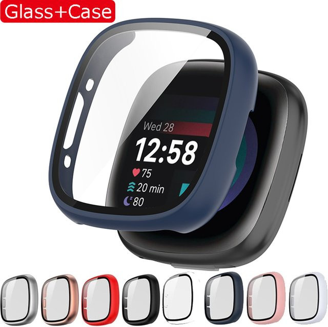 jansin Displayschutzfolie aus gehärtetem Glas, Weiß, Fitbit Versa 3/Sense - Bild 1