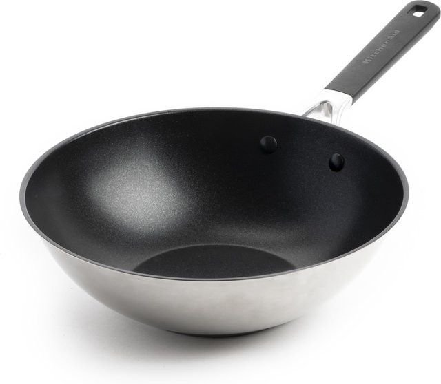 KitchenAid Wok CC005705-001 aus Edelstahl in Silber, Durchmesser: 28 cm - Bild 1