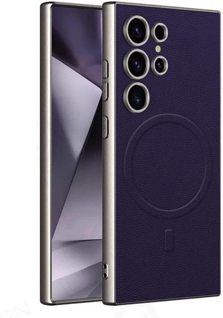 Samsung Galaxy S25 Business Hülle aus PU-Leder mit Magnetfunktion und Stoßschutz in Grau - Bild 1