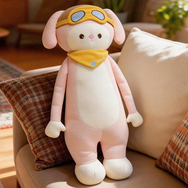 Yiran toy Pilot Tier Plüschtier, Hund Hase, 60cm, Rosa / Pink - Bild 1