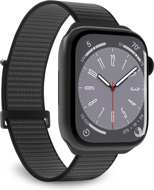 SBS Uhrenarmband Textil/NATO, Edelstahl, Schwarz, Unisex, 42/44/45/49mm - Bild 1