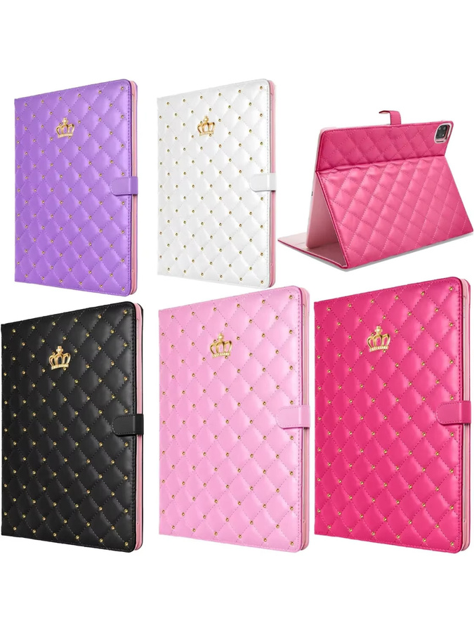 Apple iPad 10. Generation 10.9 Zoll Hülle Crown Bling Diamond aus PU-Leder in Pink mit Smart Auto Wake Up Stand Case - Bild 3
