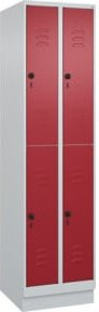 C+P Doppelstock-Spind Classic PLUS mit Sockel, 2 Abteile, Farbe Rubinrot/Grau, H x B x T: 195 x 50 x 50 cm - Bild 1
