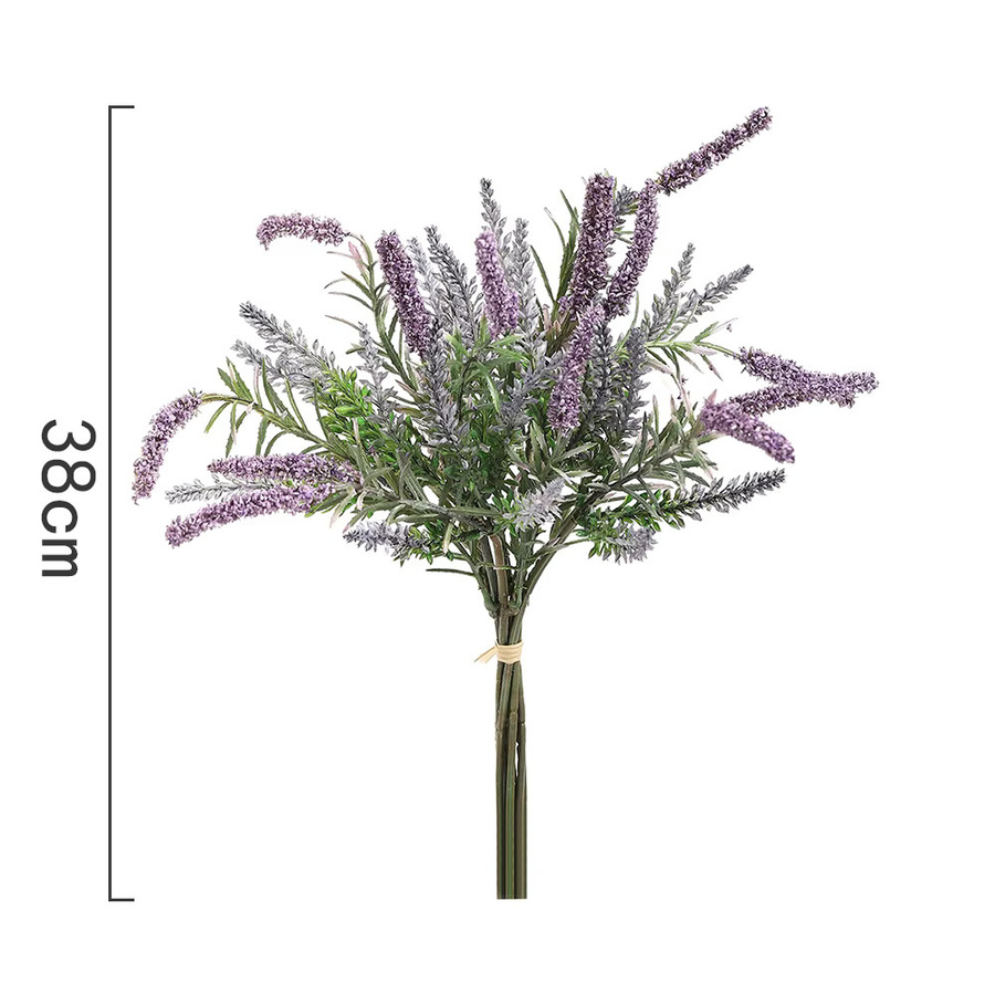 MENGHAO Lavendel Künstliche Blumen Bouquet in Lila, Höhe: 38 cm, Dekorative Gefälschte Blumen für Garten, Hochzeit und Home Decor - Bild 3