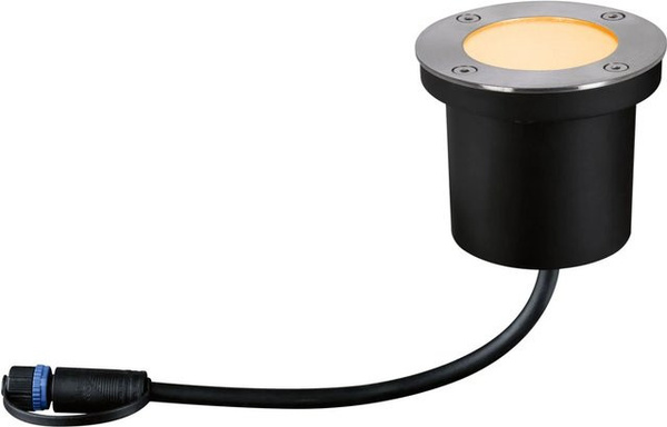 Paulmann LED-Outdoor-Bodeneinbaustrahler Floor Plug & Shine in Silber-schwarz mit warmweißem Licht, Durchmesser: 9,8 cm