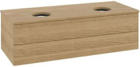 V&B Waschtischunterschrank Antao mit Frontstruktur in Honig Eiche, B/T/H: 120 x 50 x 36 cm - Bild 1