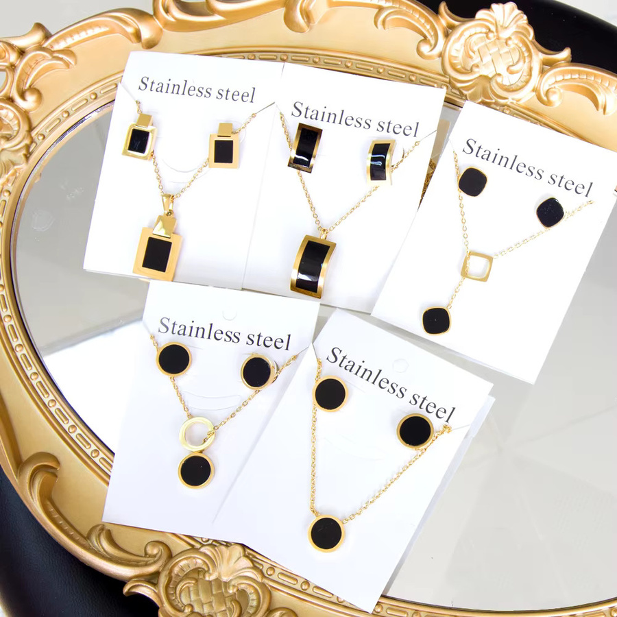 LUXUKISSKIDS Schmuck-Set Edelstahl, schwarz weiß, Muschel, Damen - Bild 2