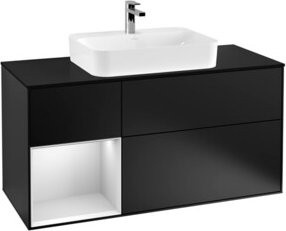 V&B Waschtischunterschrank Finion in Weiß und Schwarz lackiert, Breite: 120 cm, Tiefe: 50,1 cm, Höhe: 50,1 cm - Bild 1