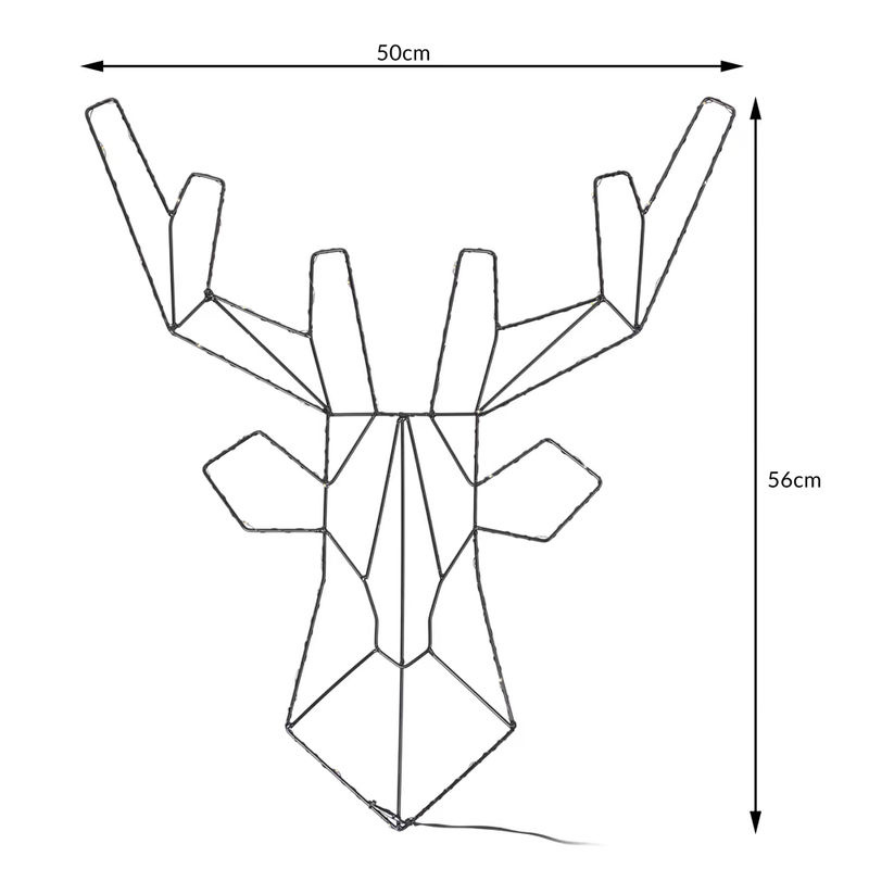Casaria LED Rentier Weihnachtsfigur aus Metall in Weiß mit Timer - Bild 2