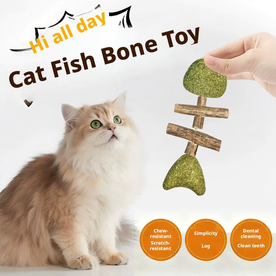 Purrident Cat Dental Toy, Naturholz-Fischgrätenmuster mit Katzenminze, Zahnreinigungsstab - Bild 2