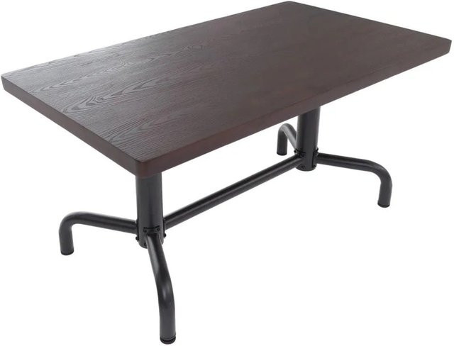 Esszimmertisch MCW P31 Industrial Design aus Gummiholz und Stahl, B/T/H: 140 x 80 x 74 cm, Braun/Schwarz - Bild 2