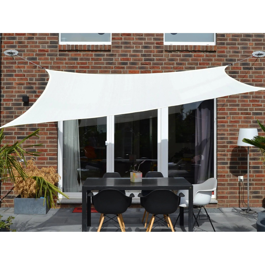 Floracord Vierecksonnensegel aus HDPE in Weiß, B: 400 cm, L: 500 cm - Bild 2