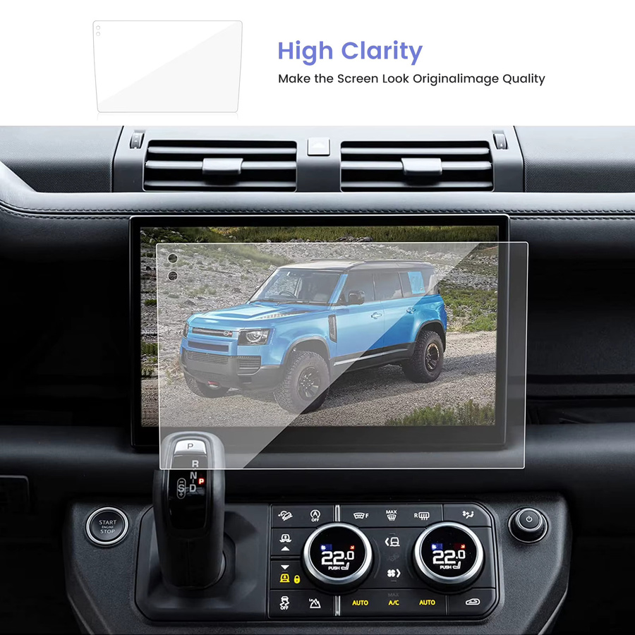 TomoStrong Schutzfolie aus gehärtetem Glas für 9 bis 10 Zoll Autoradio mit GPS und Touchscreen, transparent - Bild 2
