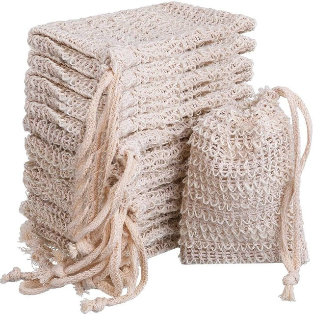 10 Stück Sisal Seifenbeutel, Mesh Peeling Netz für die Reinigung, Unisex - Bild 1
