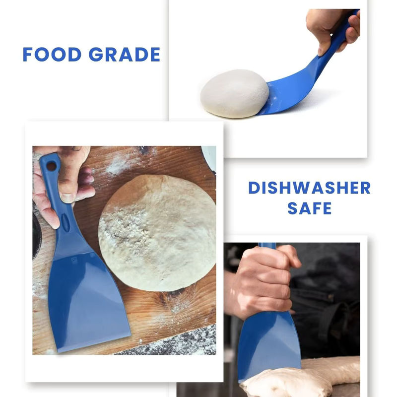 HEXINGYUAN Teigspatel aus Silikon für Pizzateig, Pizzateigschaber und Spatel mit Aufhängehalterung, Schwarz und Blau - Bild 4