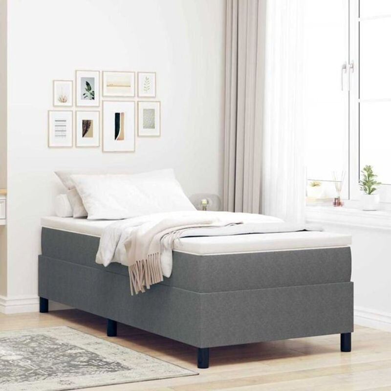 Vidaxl Boxspringbett in Grau mit Cordstoff, Modern und Minimalistisch, B/T/H: 90 x 200 cm - Bild 1