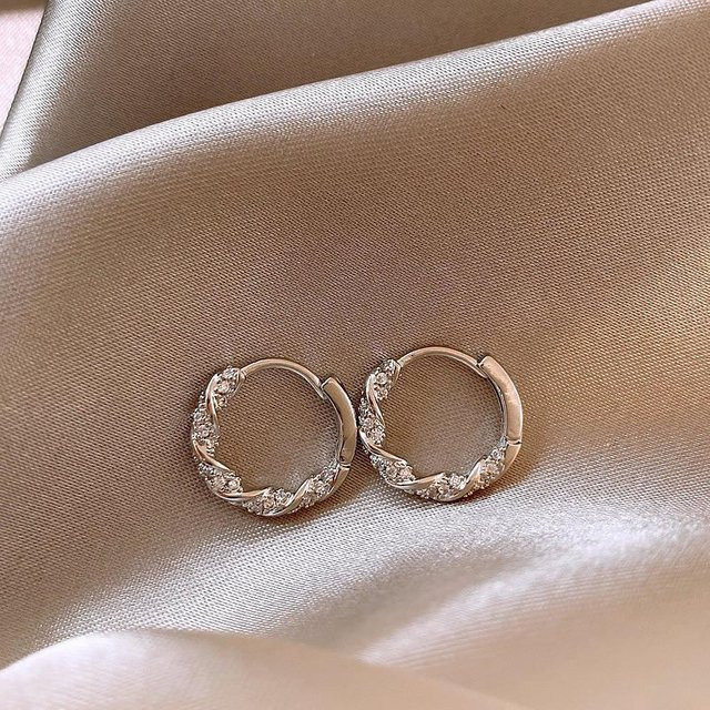 Creolen, Gold, Zirkonia, Damen - Bild 1
