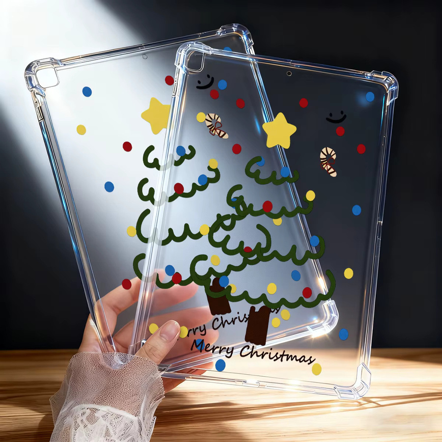 Transparente Silikon Schutzhülle mit Weihnachtsbaum Motiv für Samsung Galaxy Tab A9 Plus, S10, S9 FE Plus, S7 FE, S8 FE, S6 Lite und A11 - Bild 4