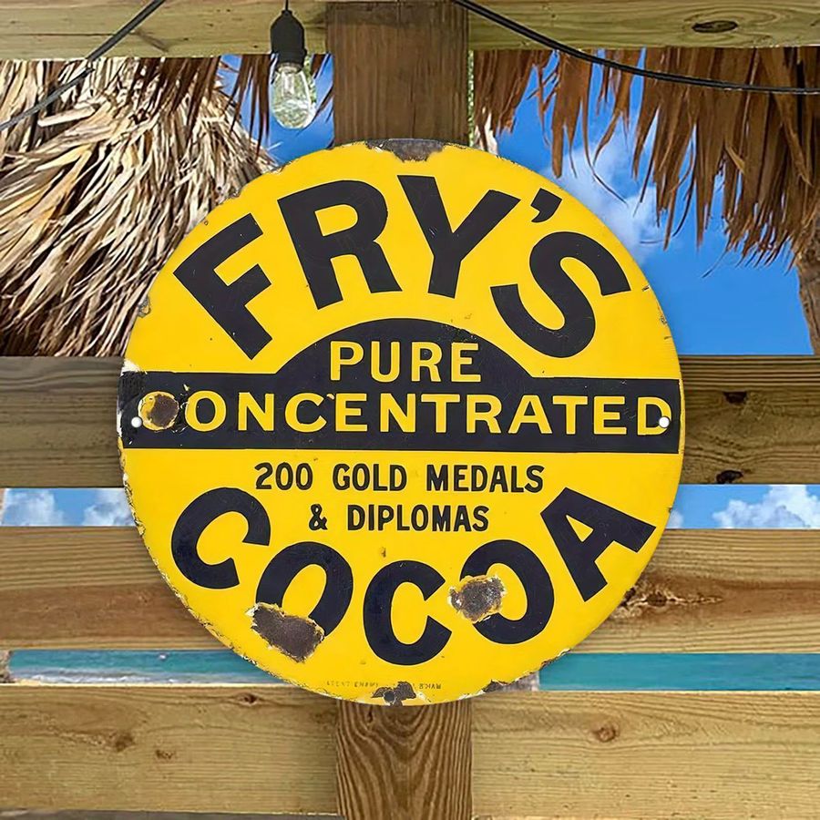 Vintage Fry'S Pure Concentrated Cocoa Aluminium-Wanddekoration, rund, Durchmesser: 19,99 cm - Bild 4