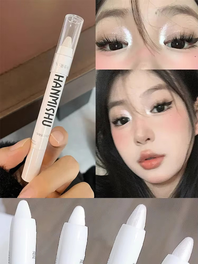 Lying-Silkworm-Pen Highlighter, Mattweiß, Schimmernd, Stift - Bild 7