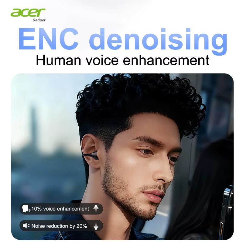 Acer Ohr629 Clip-On Bluetooth-Kopfhörer mit Geräuschunterdrückung und HiFi-Stereo in Schwarz - Bild 5