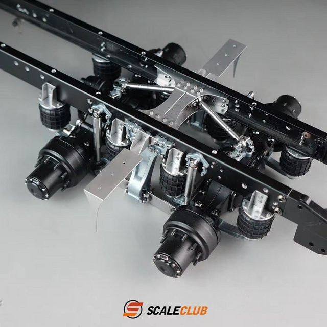 Scaleclub LKW-Einzelhalterung, 1/14, Airbag-Hinterradaufhängungssystem, Metall, Schwarz - Bild 1