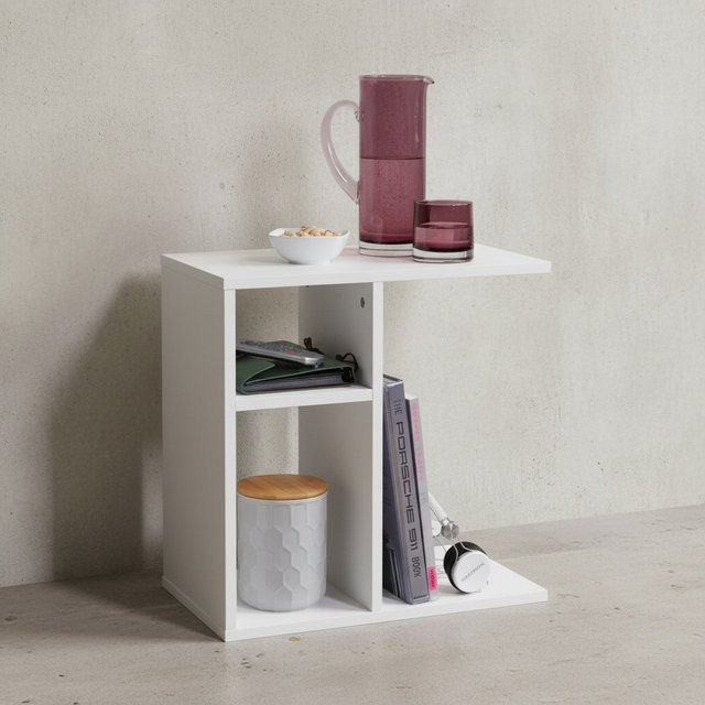 Beistelltisch ITTER von KADIMA DESIGN in Braun mit Ablagefächern, B/T/H: 50 x 50 x 30 cm - Bild 1
