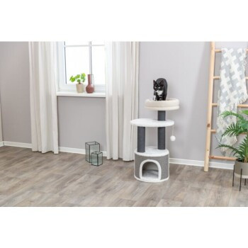 Trixie Kratzbaum Marco mit Höhle, integriertem Spielzeug und Sisal-Elementen in Beige, Grau oder Weiß - Bild 3