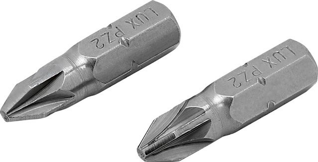 LUX-TOOLS Schraubendreher-Bit PZ2 aus Edelstahl, 2 Stück, Silber - Bild 1