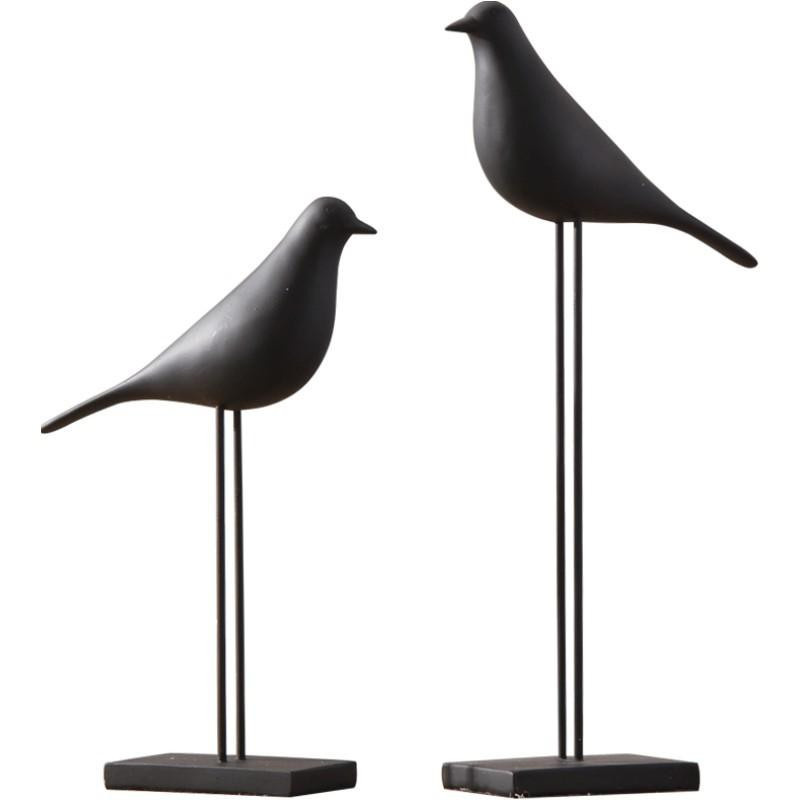 Yiran Furniture Nordische Vogelornamente aus Harz in Schwarz und Weiß zur Dekoration für Wohnzimmer und Büro - Bild 2