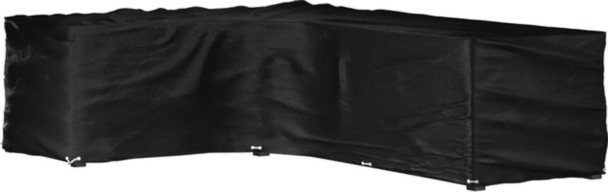 vidaxl Gartenmöbel-Abdeckung in L-Form mit 18 Ösen, Schwarz, B/T/H: 285 x 220 x 80 cm - Bild 1