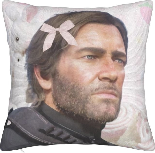 JMG Clothing Arthur Morgan Meme Kissenbezug aus Polyester in Multicolour, B/T/H: 40 x 40 x 0 cm - Bild 1