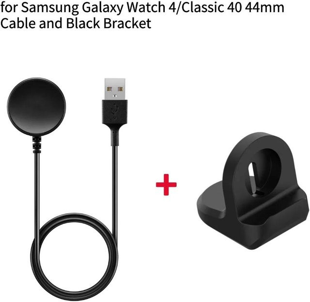 WHOP-A1 Ladekabel für Samsung Galaxy Watch 3, 4 und Classic in Schwarz, 1m Länge - Bild 1